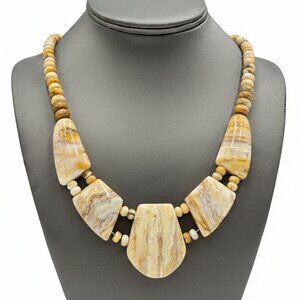 Jay King Sterling Silver Multicolor Banded Agate Necklace 18" Indonesia